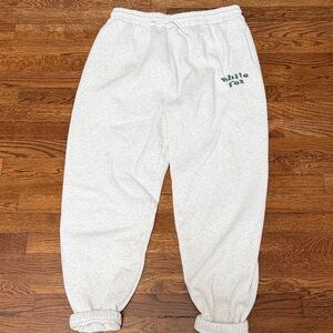 Womens Gray Sweatpants white fox